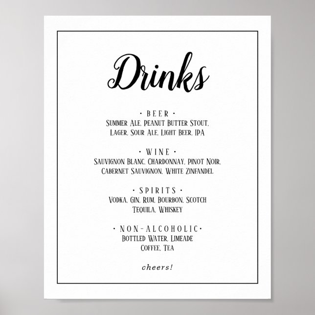 Underteckna Bröllop-tecknet för enkel minimalistis Poster (Framsidan)