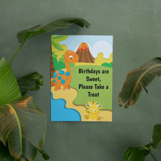 Underteckna Dinosaur Födelsedagsfest Treats Poster (Skapare uppladdad)