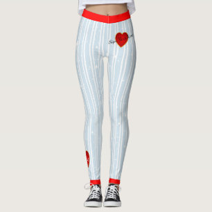 Underteckna ditt namn Heart Blue (anpassningsbar). Leggings