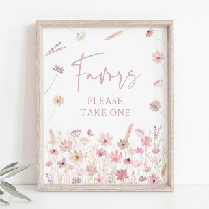 Underteckna Dusty Rosa Wildblommes favoritfavorite Poster