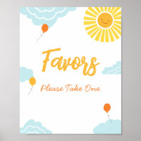 Underteckna en liten Ray Sunshine Baby Shower-favo
