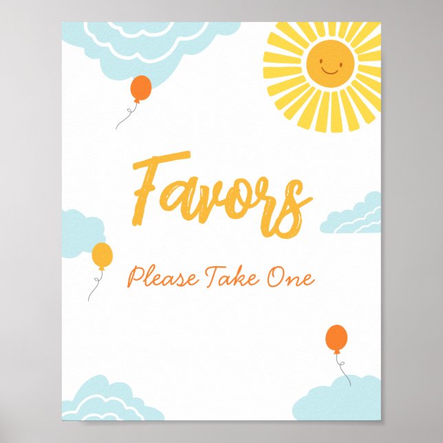 Underteckna en liten Ray Sunshine Baby Shower-favo Poster (Framsidan)