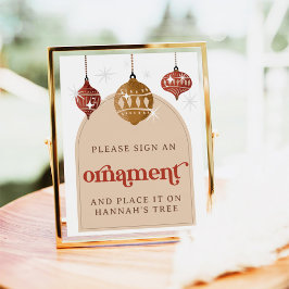 Underteckna en Möhippa för retro Bauble-julen Poster