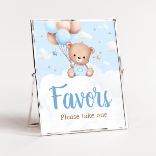 Underteckna Favoriter för Blue Nalle Baby Shower Poster