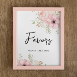 Underteckna Favoriter för rosa Blommigt Girl Baby Poster