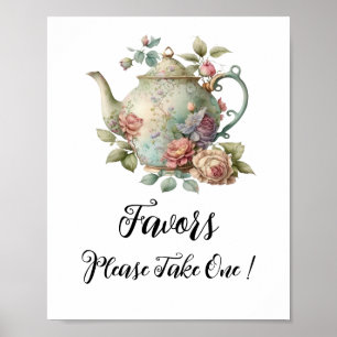 Underteckna Favoriter för Tekanna av utspädd vatte Poster