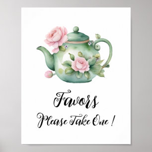 Underteckna Favoriter för Tekanna av utspädd vatte Poster