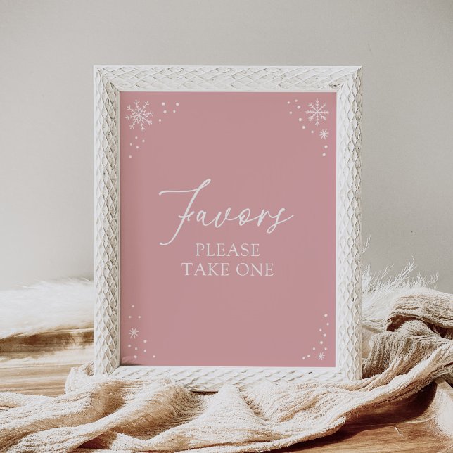 Underteckna Favoriter i rosa Snöflake Baby Shower Poster (Skapare uppladdad)