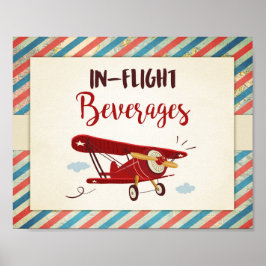 Underteckna flygplanet Pub Food Bord i flygdrycker Poster