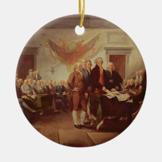 Underteckna förklaringen av självständighet, 4th julgransprydnad keramik (Framsidan)
