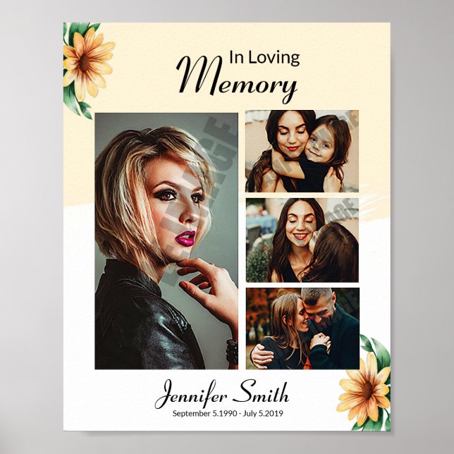 Underteckna fotokollage för Poster av begravning (Framsidan)