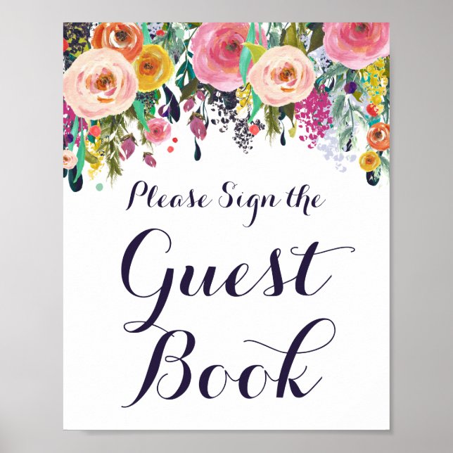 Underteckna gästskylten Bok Poster (Framsidan)