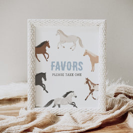 Underteckna Horse Cowboy Equestrian Birthday Favor Poster