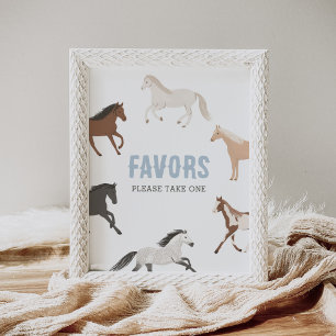 Underteckna Horse Cowboy Equestrian Birthday Favor Poster