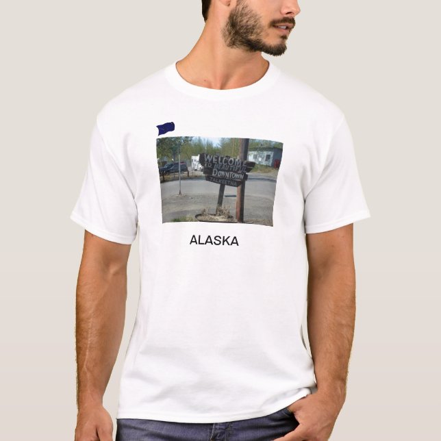 Underteckna i den i stadens centrum Talkeetna T Shirt (Framsida)
