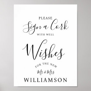 Underteckna Kork party/bröllop Poster