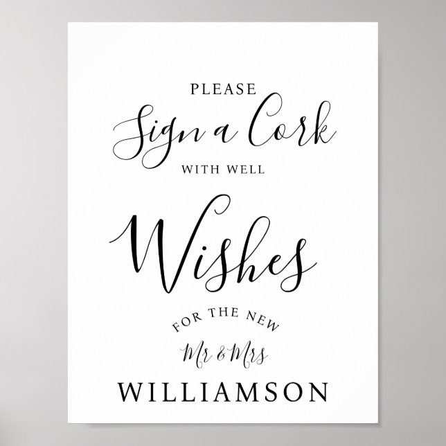 Underteckna Kork party/bröllop Poster (Framsidan)