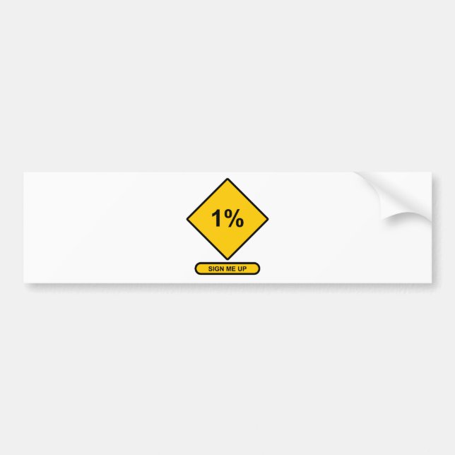 Underteckna mig upp till 1%en bildekal (Framsidan)