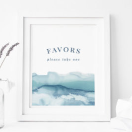 Underteckna Modern blått vattenfärgsfavoriter i ha Poster