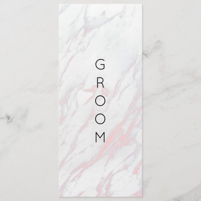 Underteckna Modern Rosa och Grått Marble Reserved  Meny (Framsida)