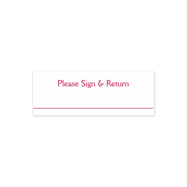 Underteckna och lämna tillbaka Frimärke Självfärgande Stämpel (Design)