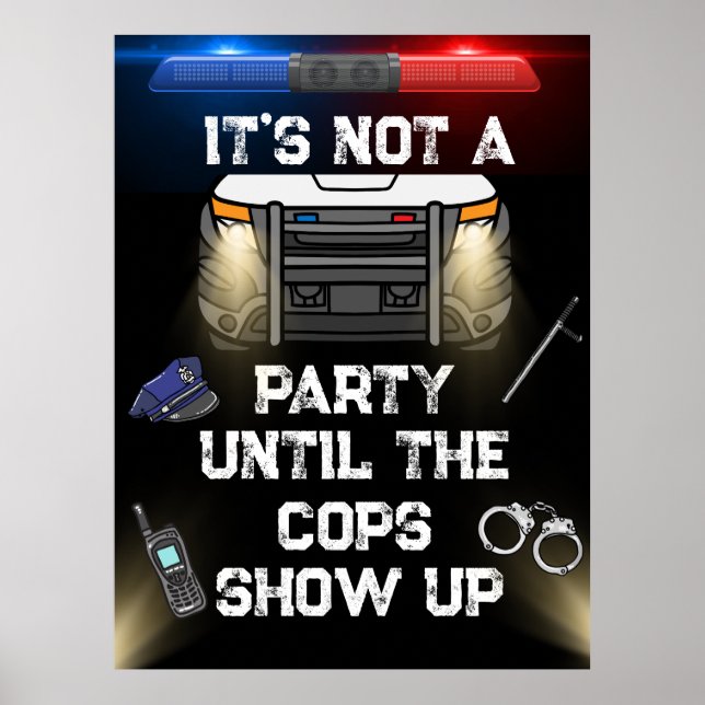 Underteckna poliser i Party Poster (Framsidan)
