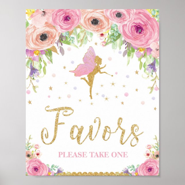 Underteckna Poster av Fairy Baby Shower Birthday-f (Framsidan)