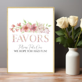 Underteckna Poster av favoriter i Blommigten rosa