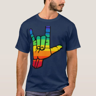 Underteckna pridet regnbåge färg I kärlek du signe T Shirt
