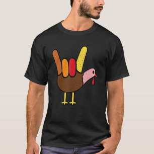 Underteckna språk I Kärlek Du Thanksgiving Turkiet T Shirt
