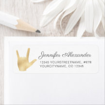 Underteckna språk I Kärlek You Guld Faux Foil-etik