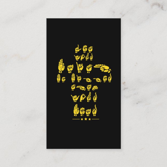 Underteckna språket - ASL-citationstecknet för Visitkort (Framsida)