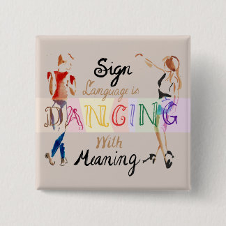 Underteckna språket dansar med menande - knäppas knapp