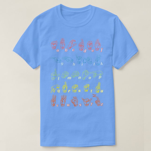 Underteckna Språkinlärning Lärare Hand Alphabet Le T Shirt (Design framsida)