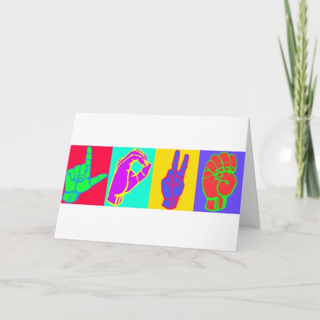 Underteckna språkKÄRLEK Helgkort (Framsida)