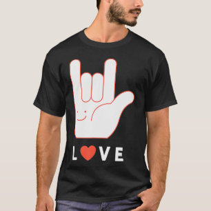 Underteckna Språthand för KÄRLEK, med leende och r T Shirt
