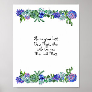 Underteckna Succult-tecken för kvällsidetecken Poster