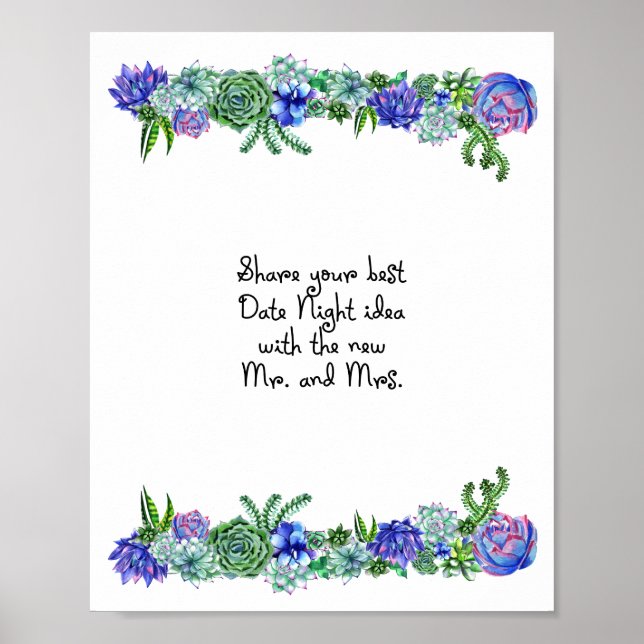 Underteckna Succult-tecken för kvällsidetecken Poster (Framsidan)