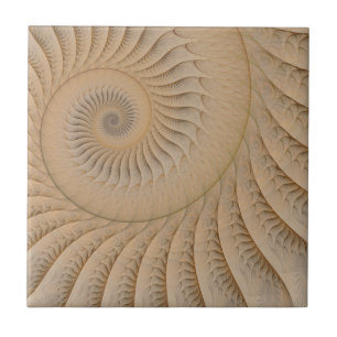 Underteckna Tan Abstrakt Spiral Kakelplatta