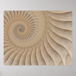 Underteckna Tan Abstrakt Spiral Poster