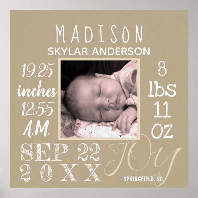 Underteckna typografi Neutralt Modern foto Poster (Framsidan)