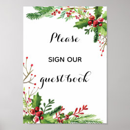 Underteckna vår gäst bok bröllop botanica-vattenfä poster