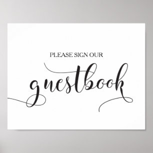 Underteckna vår Guestbook Bröllop Poster - Kalligr