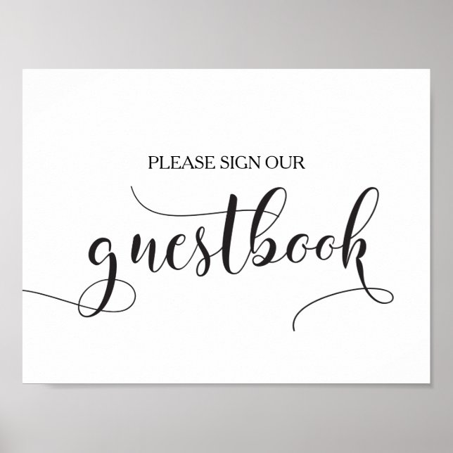 Underteckna vår Guestbook Bröllop Poster - Kalligr (Framsidan)