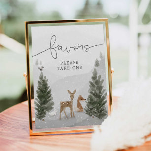 Underteckna Winter Boho Woodland för babyskor Poster
