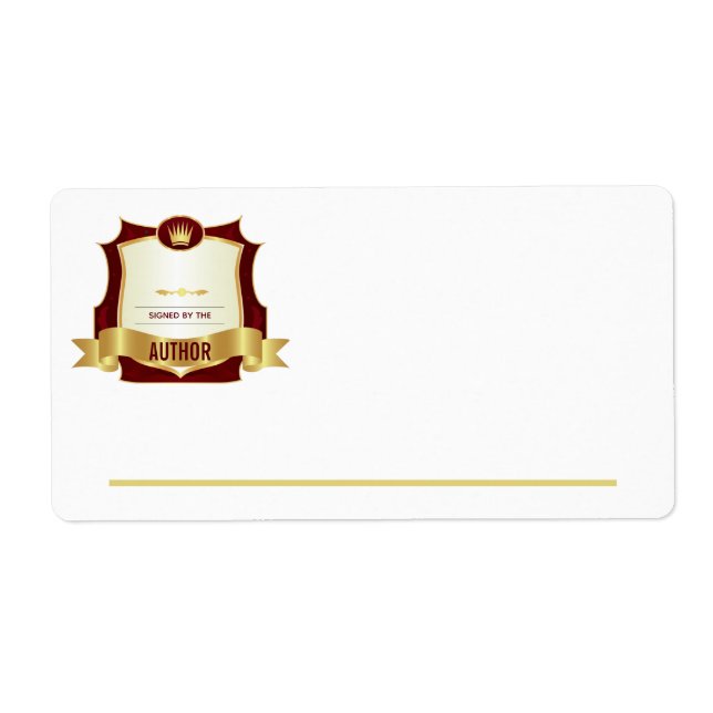 Undertecknad av författarbokplattan, Red Guld Fraktsedel (Framsidan)