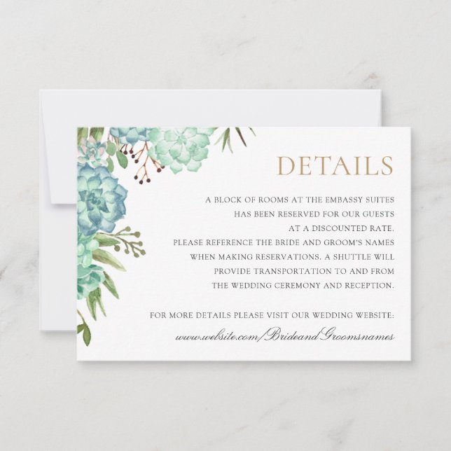 Undertecknad av Greenery Geometric Ram-information Inbjudningar (Framsida)