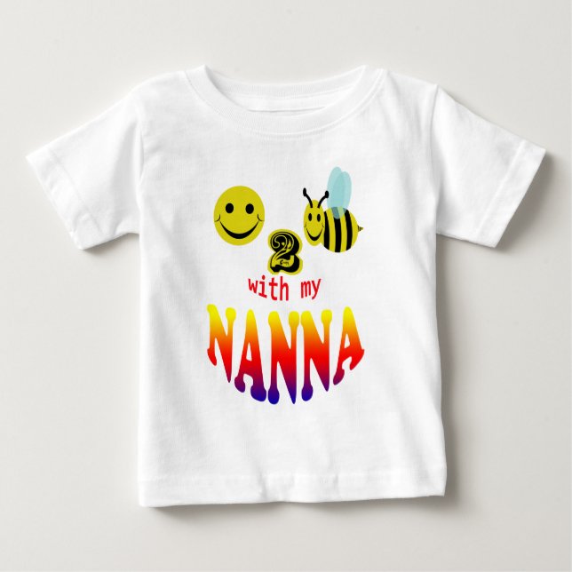 undertecknad happy2bee med min nanna t-shirt (Framsida)