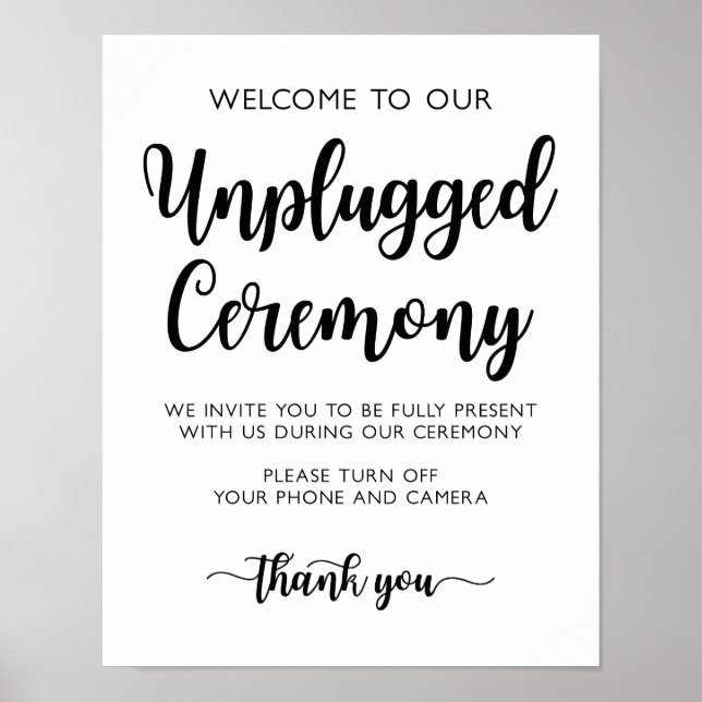 Undertecknad Modern calligrafi av Ceremony Bröllop Poster (Framsidan)