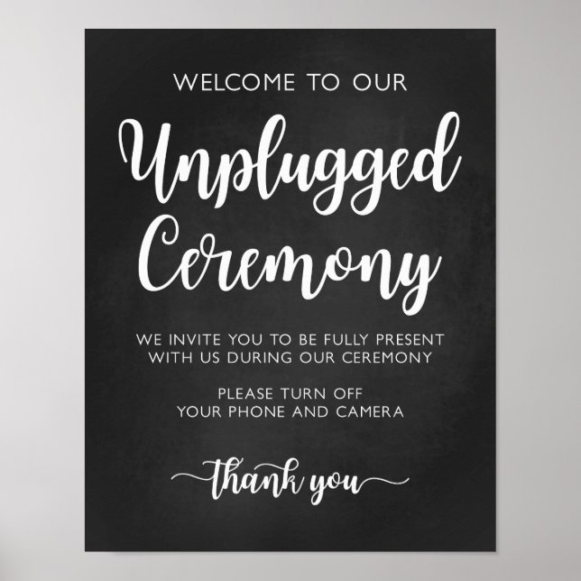 Undertecknad Modern calligrafi av Ceremony Bröllop Poster (Framsidan)